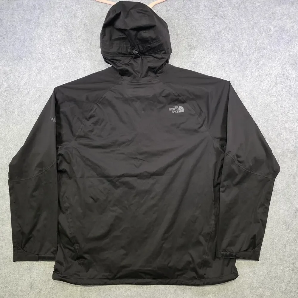 The North Face‎ All Weather Jacket Mens 2XL Black DryVent Hooded Hike Waterproof